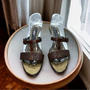 Nickels Soft Gibson Leather Woven Sandal, Size 7.5